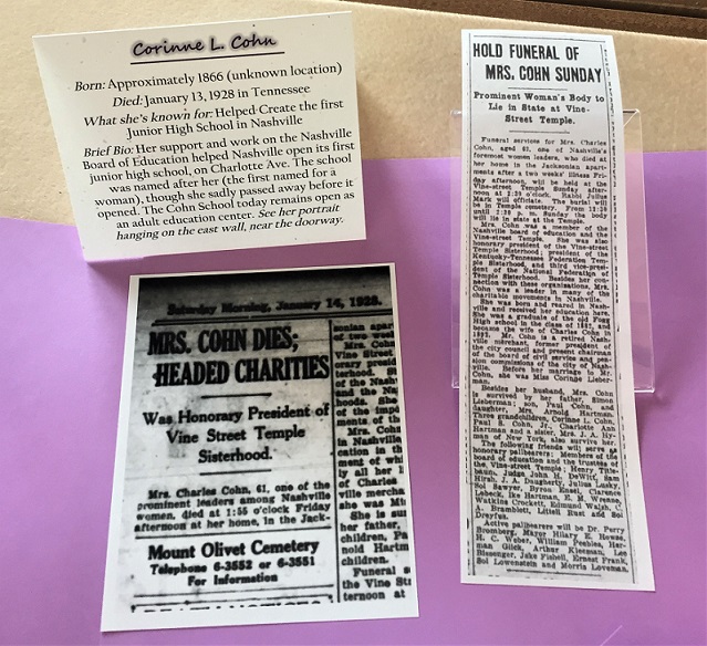 Corinne's label in the exhibit in Metro Archives