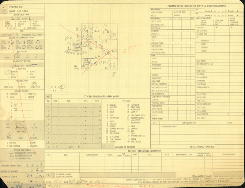 Green Monster Files from tax assessor's office, file from 1407 3rd Ave N