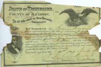 Voter registration card for George Marsh, dated 1867