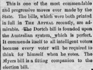 Clipping from the Memphis Daily Appeal, 3-19-1889