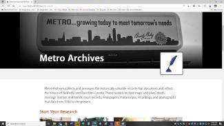 Metro Archives website header