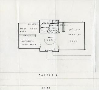 Proposed drawing of the Ben West Library design. 