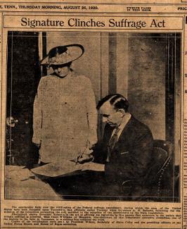 Tennessean clipping from August 26th, 1920