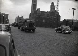 View of Broad St at Union Station, circa 1940's. 