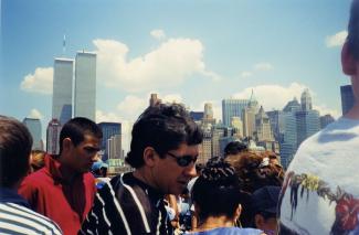 View of the World Trade Center in August, 2001. 